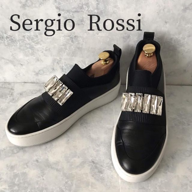 290 Sergio Rossi セルジオロッシ sr1 スリッポン ビジュー-