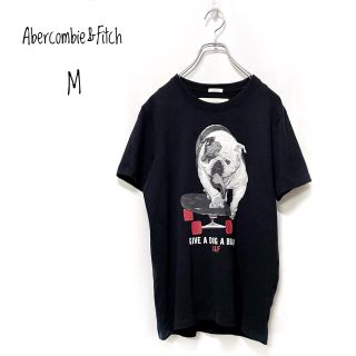 アバクロンビーアンドフィッチ(Abercrombie&Fitch)のTシャツ　Mサイズ　ブラック　黒　ブルドッグ　犬　スケボー(Tシャツ/カットソー(半袖/袖なし))