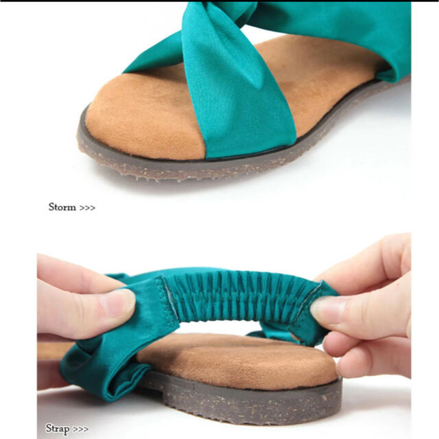 titivate(ティティベイト)の✧︎新品✧︎titivate サテンクロスフラットサンダル/L24-24.5cm レディースの靴/シューズ(サンダル)の商品写真