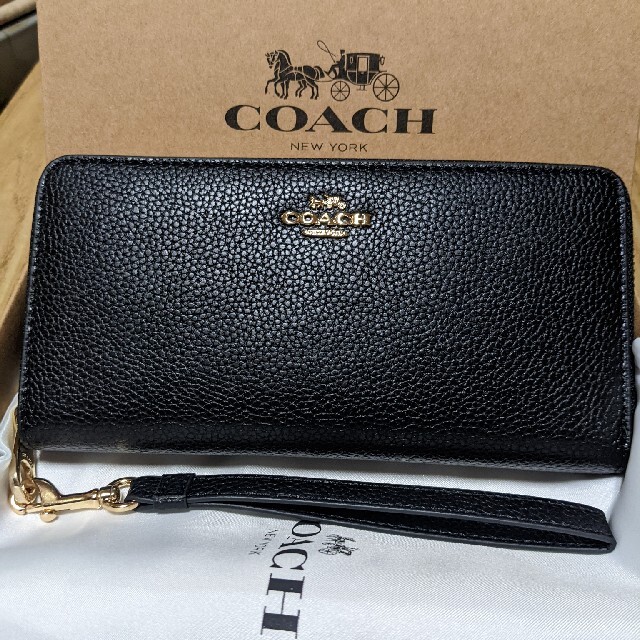 COACH 長財布 シンプル ブラック - 長財布