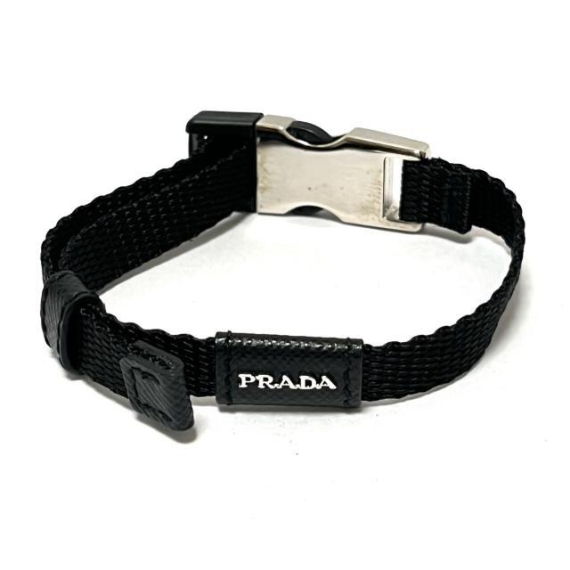 【美品】PRADA レザーバングル黒