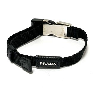 プラダ(PRADA)のプラダ ブレスレット美品  - 黒×シルバー(ブレスレット/バングル)