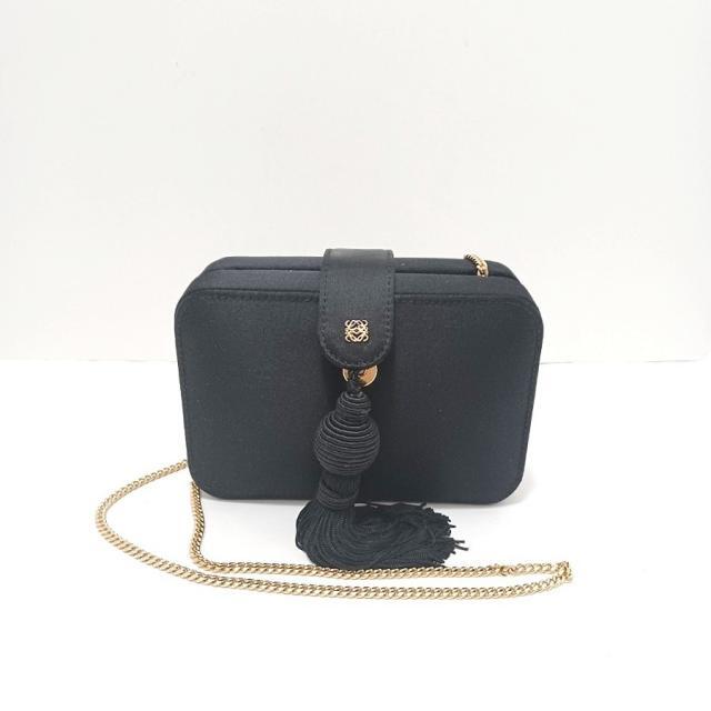 LOEWE(ロエベ) クラッチバッグ - 黒 サテン くらしを楽しむアイテム