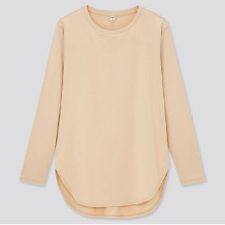 ユニクロ(UNIQLO)のUNIQLO　コットンシャツテールロングT(Tシャツ(長袖/七分))