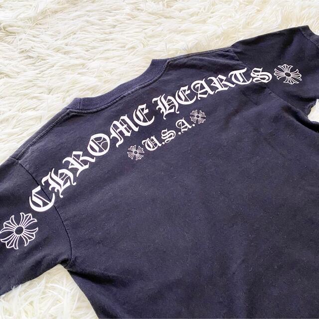 希少✨クロムハーツ✨USA製　Tシャツ　アーチロゴ　グレー　Uネック　サークル