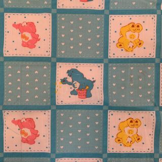 ケアベア(CareBears)の【未使用 ビンテージ】ケアベア パネル生地 小柄 はぎれ(生地/糸)