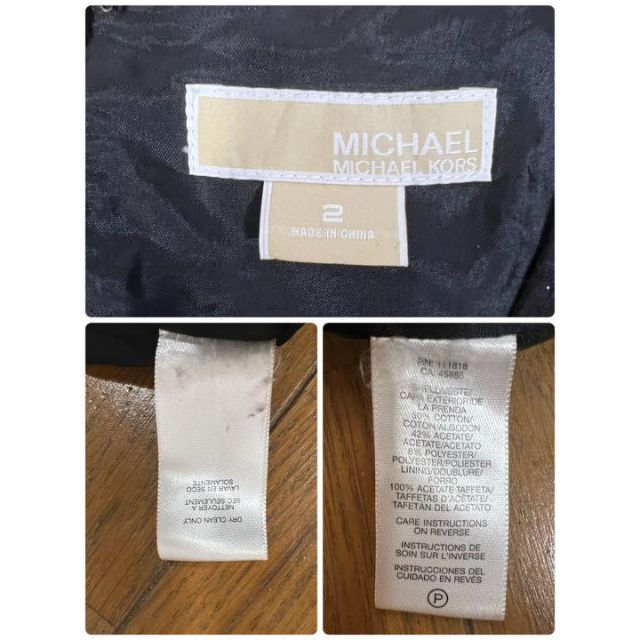 Michael Kors(マイケルコース)の美品　マイケルコース　総柄ドレスワンピース　M コットン/アセテート　黒　蛇柄 レディースのワンピース(ひざ丈ワンピース)の商品写真