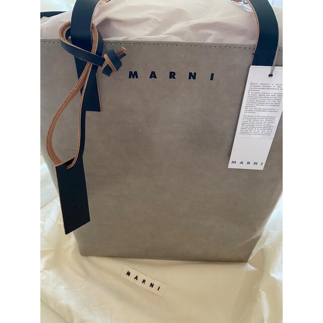 Marni - MARNI バイカラー トートバッグ ブラック グレー ロゴの通販