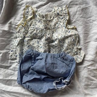 プチバトー(PETIT BATEAU)の6m プチバトー　青い鳥　小花柄　セットアップ　(その他)