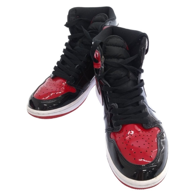 NIKE ナイキ AIR JORDAN 1 RETRO HIGH OG BRED PATENT エアジョーダン1レトロハイ ブレッドパテント ハイカットスニーカー 555088-063 レッド/ブラック US9