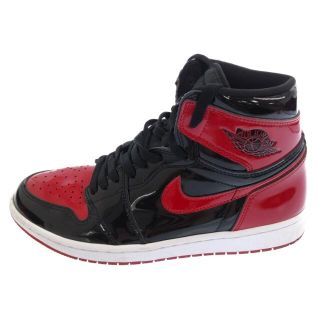 ナイキ(NIKE)のNIKE ナイキ AIR JORDAN 1 RETRO HIGH OG BRED PATENT エアジョーダン1レトロハイ ブレッドパテント ハイカットスニーカー 555088-063 レッド/ブラック US9(スニーカー)