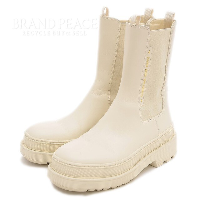 中古】 Dior #36. アイボリー レザー レディース ショートブーツ