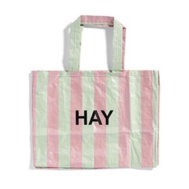 HAY Candy stripe shopper bag グリーンレッド レディースのバッグ(トートバッグ)の商品写真