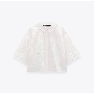 ザラ(ZARA)のZARA ブラウス　Mサイズ　レース(シャツ/ブラウス(半袖/袖なし))