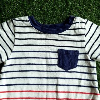 ベビーギャップ(babyGAP)のbaby　GAP　半袖　ロンパース　サイズ80　ボーダー(ロンパース)