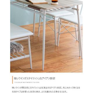4点セット】幅110cm ダイニングテーブル+ダイニングベンチ+チェア2脚の