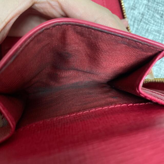 ☆未使用品☆FURLA フルラ 二つ折りコンパクト財布 赤xピンク