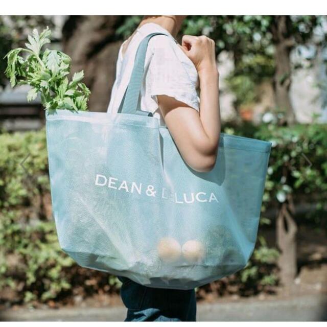 DEAN & DELUCA　メッシュトートバッグ　ミントブルーBIGサイズ