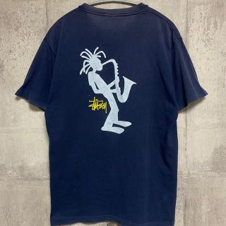 値下げ】 シャドーマン ステューシー 【ビンテージ】USA製 L 90s 紺 バーゲンブック 激レア 90s ビッグサイズ Tシャツ ビンテージ USA製 シャドーマン Tシャツ/カットソー(半袖/袖なし)