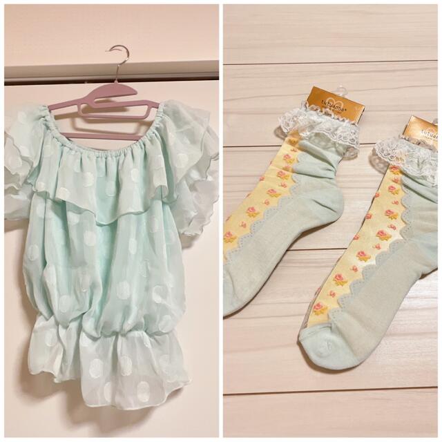 tutuanna(チュチュアンナ)の♡トップス&シースルー靴下×2足♡セット レディースのトップス(シャツ/ブラウス(半袖/袖なし))の商品写真