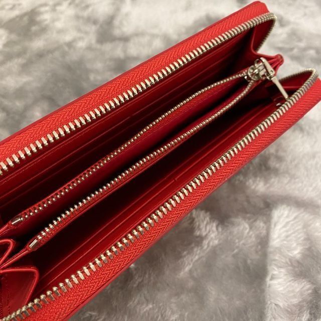 豪華 【希少】BOTTEGA 長財布 VENETA レッド 長財布 クロコ クロコ