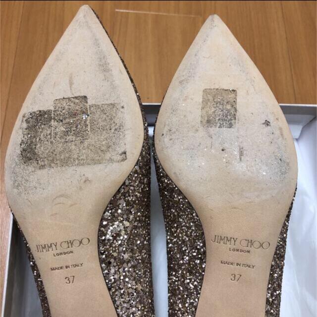 JIMMY CHOO(ジミーチュウ)のジミーチュウ ブライダルシューズ グリッター パンプス バレットピンク 37 レディースの靴/シューズ(ハイヒール/パンプス)の商品写真