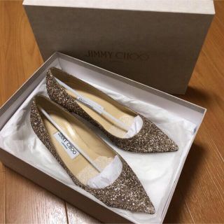 ジミーチュウ(JIMMY CHOO)のジミーチュウ ブライダルシューズ グリッター パンプス バレットピンク 37(ハイヒール/パンプス)