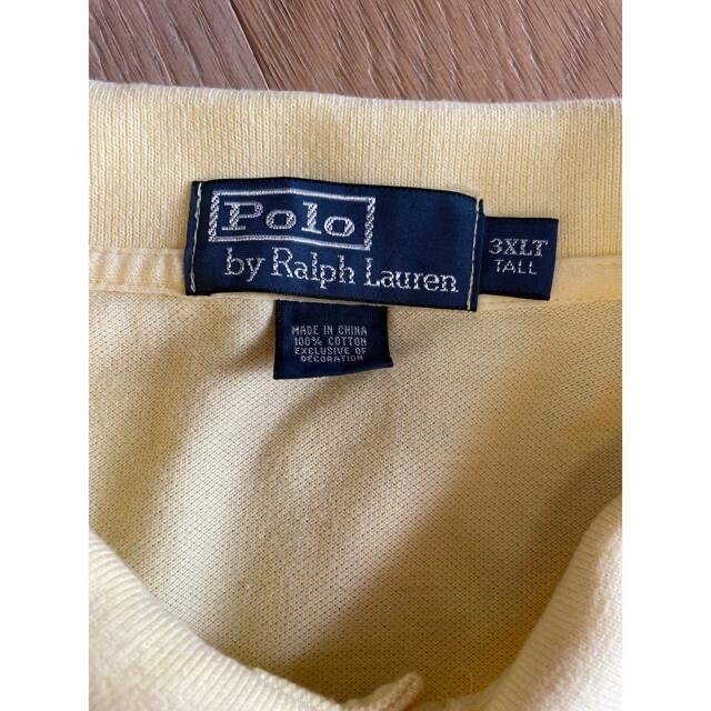 POLO RALPH LAUREN(ポロラルフローレン)の古着　90s ビックサイズ　3XLT ポロラルフローレン　ポロシャツ　イエロー メンズのトップス(ポロシャツ)の商品写真