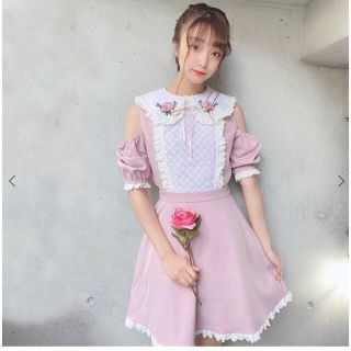 スワンキス(Swankiss)のTS flower stitch ワンピースswankiss(ミニワンピース)