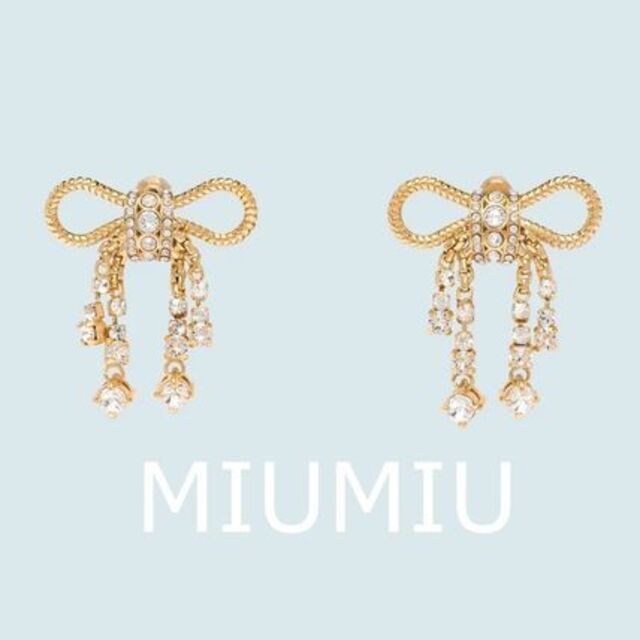 クラシック miumiu - 【MiuMiu】ヴィンテージ風クリスタルピアス