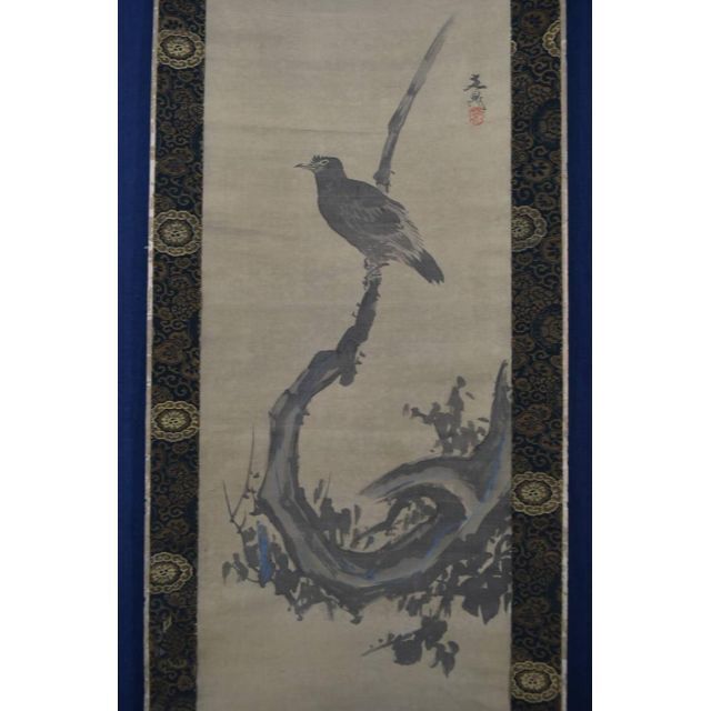 真作/谷文晁/鳥居に鹿図/御神木に鳥図/祝掛軸/正月掛軸/双幅 真作/谷文晁/鳥居に鹿図/御神木に鳥図/祝掛軸/正月掛軸/双幅