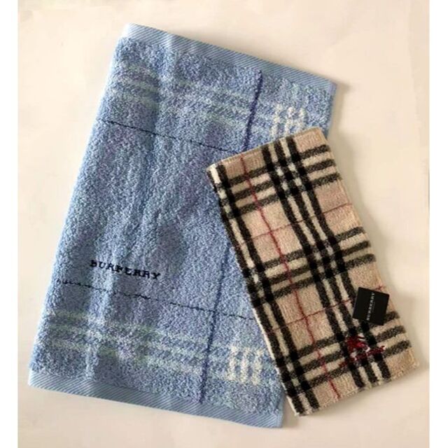 BURBERRY - バーバリー ノバチェックホースマークロゴ刺繍タオル BURBERRY - バーバリー ノバチェックホースマークロゴ刺繍タオル