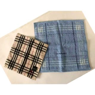 バーバリー(BURBERRY)のバーバリー ノバチェックホースマークロゴ刺繍タオルハンカチ2枚セットハンドタオル(ハンカチ)