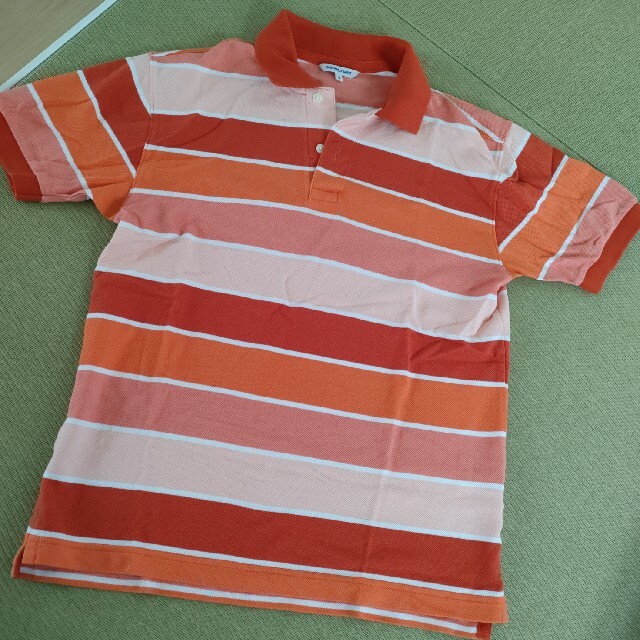 UNIQLO(ユニクロ)のポロシャツ　オレンジ　ユニクロ　ボーダー メンズのトップス(ポロシャツ)の商品写真