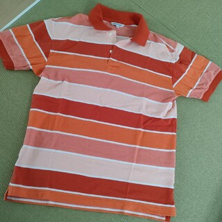 ユニクロ(UNIQLO)のポロシャツ　オレンジ　ユニクロ　ボーダー(ポロシャツ)