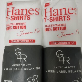 ヘインズ(Hanes)の新品S2枚組x2個セットHANES JAPANFITユナイテッドアローズTシャツ(Tシャツ/カットソー(半袖/袖なし))