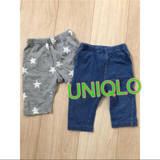 ユニクロ(UNIQLO)のレギンス2枚＋ロンTのセット(Tシャツ/カットソー)