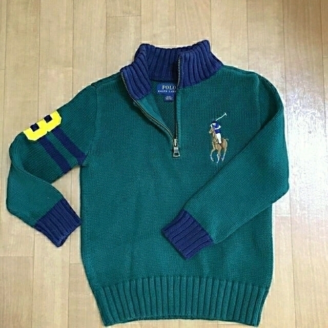 POLO RALPH LAUREN(ポロラルフローレン)のPOLO RALPH LAUREN 4/4T ジッパーセーター キッズ/ベビー/マタニティのキッズ服男の子用(90cm~)(Tシャツ/カットソー)の商品写真