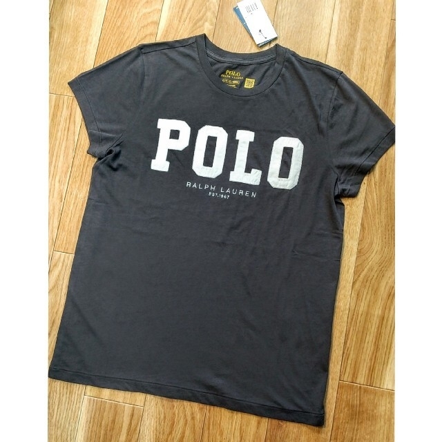 POLO RALPH LAUREN(ポロラルフローレン)のハナミズキ様専用【新品未使用】ポロラルフローレン // ブランウン×白のTシャツ レディースのトップス(Tシャツ(半袖/袖なし))の商品写真