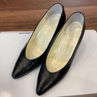 ランバン(LANVIN)の【美品】LANVIN Paris ランバン パンプス レザー ゴールド金具(ハイヒール/パンプス)