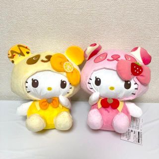 ハローキティ(ハローキティ)の【匿名発送】新品 パンダハローキティ ポップアイスBIGぬいぐるみ 全2種セット(ぬいぐるみ)