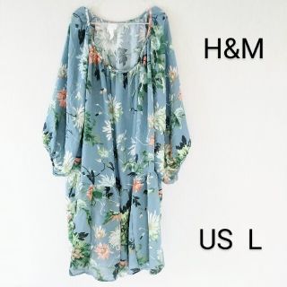 エイチアンドエム(H&M)の【H&M】エイチ&エム (US L) 美品 ロングワンピース リゾート 夏服(ロングワンピース/マキシワンピース)