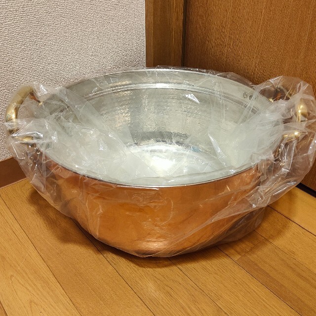 日本製  銅 鍋 39cm 13.0L 製菓 インテリア/住まい/日用品のキッチン/食器(鍋/フライパン)の商品写真