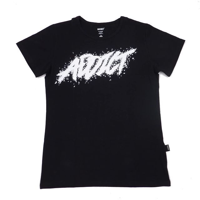 ADDICT アディクト スプレーペイント 半袖 Tシャツ ブラック XL