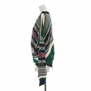 sacai - サカイ ラグ ジャカード ニットプルオーバー セーター 変形 1