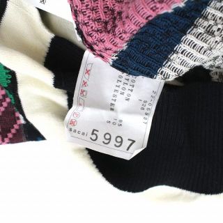 sacai - サカイ ラグ ジャカード ニットプルオーバー セーター 変形 1