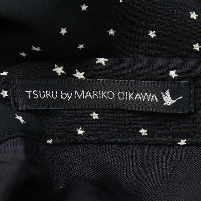 TSURU by Mariko Oikawa(ツルバイマリコオイカワ)のツル バイ マリコオイカワ ワイドパンツ ロング スター 星 黒 ブラック レディースのパンツ(その他)の商品写真
