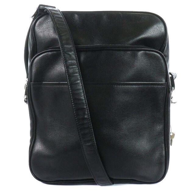 COMME des GARCONS - コムデギャルソン ショルダーバッグ フェイクレザー スクエア 黒 ブラック