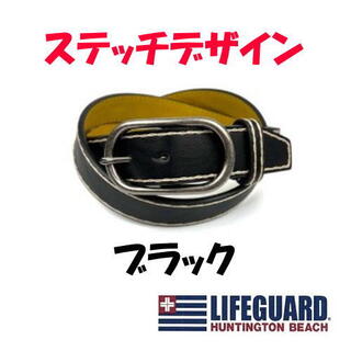 ブラック LIFEGUARD ライフガード ステッチデザインベルト lg001(ベルト)