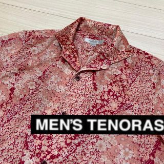 メンズティノラス(MEN'S TENORAS)の美品◆メンズティノラス◆花柄 フラワー サテン イタリアンオープンカラー シャツ(シャツ)